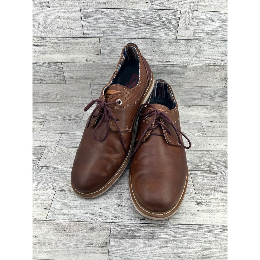 Pikolinos Mens Brown‎ Leather Lace Up Dress Shoes Oxford Comfort Casual